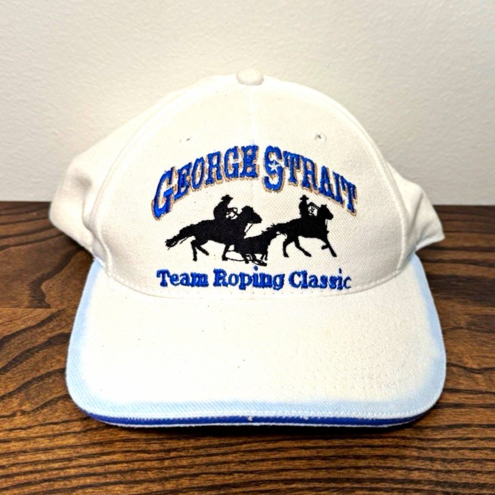 Vintage George Strait Team Roping Classic SnapBack Hat Tejas Toppers Made In USA